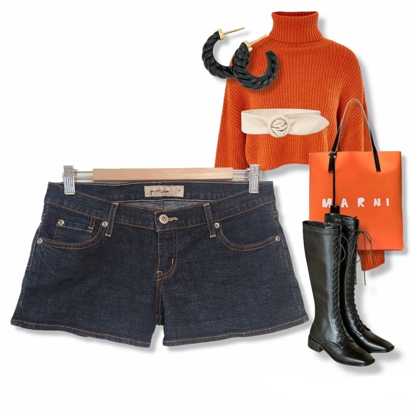 Jean Shorts in Dark Wash Denim - Picture 14 of 14